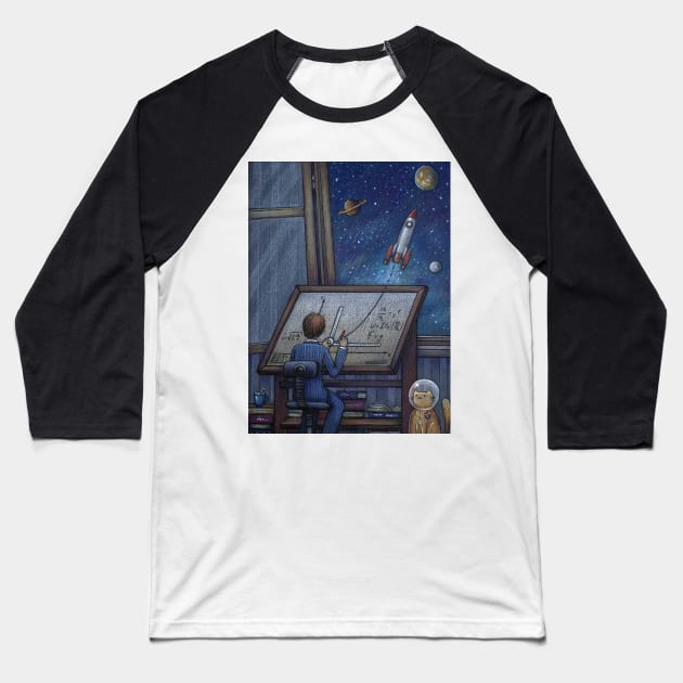 Rocket Science Baseball T-Shirt by illustore